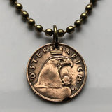 1935 Austria Osterreich 1 Groschen coin pendant necklace jewelry Austrian eagle Vienna Salzburg Innsbruck Graz Linz Tyrol Villach Carinthia Sankt Pölten Wels Sölden Ischgl Gmunden Vorarlberg Hallstatt Styria n001294