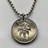 1954 Israel 50 Prutah coin pendant grape vine Jewish Roman War Hebrew leaves branch Menorah Torah Judea Jerusalem Judaism Talmud n002002