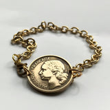 1952 France 10 Francs French coin rolo link bracelet jewelry Marianne Paris Marseille Lyon Toulouse Le Havre Bordeaux Nice Strasbourg Carcassonne Nantes Lille Montpellier Dijon Rennes Reims Avignon Metz Toulon Angers Dijon b000034