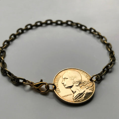 1972 to 1983 France 10 Centimes coin bracelet Marianne Paris Lyon Nice Metz Rennes Reims Avignon Saint-Étienne Le Havre Carcassonne Tours b000035b