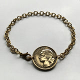 1952 France 10 Francs French coin rolo link bracelet jewelry Marianne Paris Marseille Lyon Toulouse Le Havre Bordeaux Nice Strasbourg Carcassonne Nantes Lille Montpellier Dijon Rennes Reims Avignon Metz Toulon Angers Dijon b000034