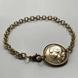 1952 France 10 Francs French coin rolo link bracelet jewelry Marianne Paris Marseille Lyon Toulouse Le Havre Bordeaux Nice Strasbourg Carcassonne Nantes Lille Montpellier Dijon Rennes Reims Avignon Metz Toulon Angers Dijon b000034