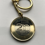 2009 Hungary Magyar 200 Forint coin keychain pendant jewelry Széchenyi Chain Bridge Buda Széchenyi Gresham Palace Jasz Pannonian Basin Csangos Ugrian Szeged n003085