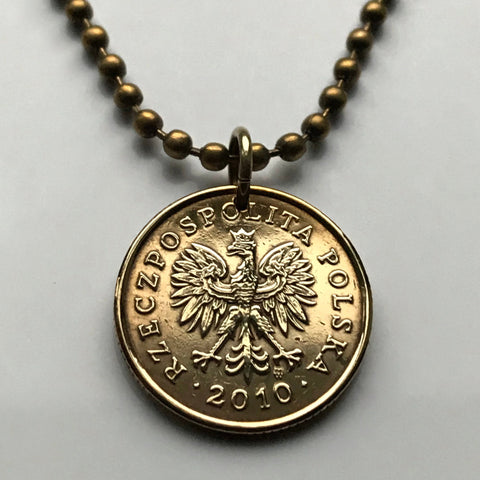 2005 Poland Polska 5 Groszy coin Polish jewelry white eagle Warsaw Kraków Łódź Wrocław Poznań Gdańsk Szczecin Bydgoszcz Lublin pendant Polak Zakopane Oświęcim Kołobrzeg Kashubians Białystok n000753