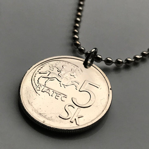 1993 Slovakia 5 Korun coin pendant horseman Biatec Celtic coin Boli Devín Slovenska West Slavic Slavs Czechoslovakia Great Moravia n001647