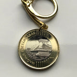 2009 Hungary Magyar 200 Forint coin keychain pendant jewelry Széchenyi Chain Bridge Buda Széchenyi Gresham Palace Jasz Pannonian Basin Csangos Ugrian Szeged n003085