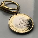 2009 Hungary Magyar 200 Forint coin keychain pendant jewelry Széchenyi Chain Bridge Buda Széchenyi Gresham Palace Jasz Pannonian Basin Csangos Ugrian Szeged n003085