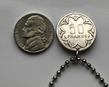 1976 Central African States 50 Francs coin pendant giant eland antelope Central African Republic Cameroon Chad Equatorial Guinea Gabon Congo Bangui Bimbo Sangho Gbeya Baya savanna Burundi Rwanda Kinshasa Yaoundé N'Djamena Libreville Malabo Bangui n001272