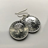 Italy Italia 50 Lire coin Italian jewelry earrings laureate Roma Milan Florence Venice Verona Genoa Perugia Bari Palermo Bologna Torino Napoli Cagliari San Gimignano Siena Modena Vulcan blacksmith e000124