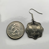 1966 South Vietnam 5 Dong coin earrings Vietnamese rice plant Hanoi Indochina flower blossom flora bouquet Vietnam War fish hook e000135