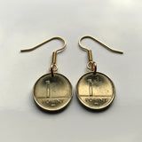 Hungary Magyar 1 Forint coin earrings Saint Stephen Holy Crown Szent Korona Budapest Debrecen Miskolc Szeged Pecs Gyor Csango Pannonian Basin Komarom Esztergom Erzsebetvaros Magyarorszag Obuda Eger Szekesfehervar Palóc Ugrians Nograd Szekelys e000101