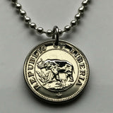 1960 Liberia 5 Cent Münze Anhänger Halskette Schmuck Westafrikanische Elefantensafari Monrovia Gbarnga Buchanan Ganta Kakata Zwedru Harbel Montserrado Nimba Kpelle Bassa Menschen Bong Lofa Harper Pleebo Foya Klao n000734