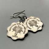 1966 South Vietnam 5 Dong coin earrings Vietnamese rice plant Hanoi Indochina flower blossom flora bouquet Vietnam War fish hook e000135