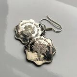 1966 South Vietnam 5 Dong coin earrings Vietnamese rice plant Hanoi Indochina flower blossom flora bouquet Vietnam War fish hook e000135