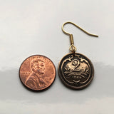 Austria Osterreich 2 Heller coin earrings jewelry double headed eagle Habsburg shield Vienna Wien Salzburg Wien Graz Innsbruck Villach Sankt Polten Wels Solden Ischgl Gmunden Vorarlberg Zell am Alpine See Austro-Hungarian Budapest Hungary e000162