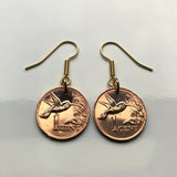 1975 Trinidad and Tobago Cent coin earrings jewelry hummingbird Port of Spain Scarlet Ibis Cocrico Arima Couva Scarborough Soca carnival steelpan limbo West Indies Trinidadian Chaguanas Rapso e000166