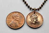 1983 Zambia 1 Ngwee coin pendant necklace jewelry aardvark cute anteater Lusaka Kabwe Africa exotic wildlife Chewa Copperbelt Chingola Bantu n000212