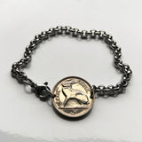 Ireland Éire 3 Pence coin bracelet jewelry Irish rabbit hare bunny Celtic harp Cláirseach Gaelic Dublin Cork Limerick Galway Waterford Cliffs of Moher Connacht Leinster Munster Carlow Guinness Hibernia Swords St Patrick's Day Drogheda Ulster b000048