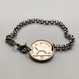 Ireland Éire 3 Pence coin bracelet jewelry Irish rabbit hare bunny Celtic harp Cláirseach Gaelic Dublin Cork Limerick Galway Waterford Cliffs of Moher Connacht Leinster Munster Carlow Guinness Hibernia Swords St Patrick's Day Drogheda Ulster b000048