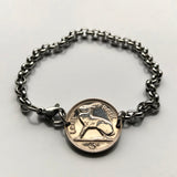 Ireland Éire 3 Pence coin bracelet jewelry Irish rabbit hare bunny Celtic harp Cláirseach Gaelic Dublin Cork Limerick Galway Waterford Cliffs of Moher Connacht Leinster Munster Carlow Guinness Hibernia Swords St Patrick's Day Drogheda Ulster b000048