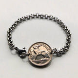 Ireland Éire 3 Pence coin bracelet jewelry Irish rabbit hare bunny Celtic harp Cláirseach Gaelic Dublin Cork Limerick Galway Waterford Cliffs of Moher Connacht Leinster Munster Carlow Guinness Hibernia Swords St Patrick's Day Drogheda Ulster b000048