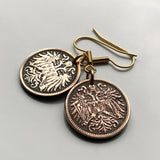 Austria Osterreich 2 Heller coin earrings jewelry double headed eagle Habsburg shield Vienna Wien Salzburg Wien Graz Innsbruck Villach Sankt Polten Wels Solden Ischgl Gmunden Vorarlberg Zell am Alpine See Austro-Hungarian Budapest Hungary e000162