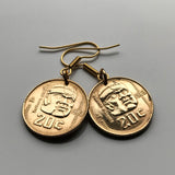 1983 Mexico 20 Centavos coin earrings Olmec colossal heads statue Veracruz Villahermosa Tabasco Mesoamérica Mexican eagle e000206
