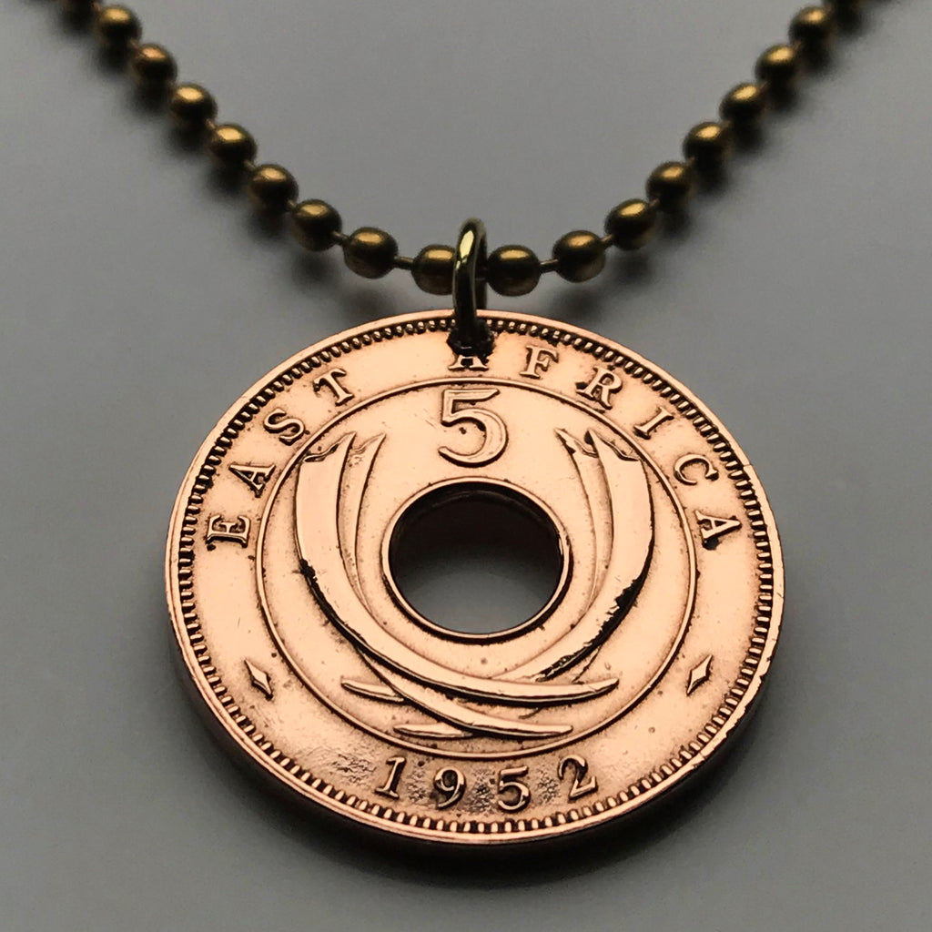 1964 East Africa 5 Cents coin pendant Tanzania Uganda Kenya elephant t –  coinedJewelry®