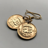 1983 Mexico 20 Centavos coin earrings Olmec colossal heads statue Veracruz Villahermosa Tabasco Mesoamérica Mexican eagle e000206