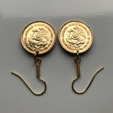 1983 Mexico 20 Centavos coin earrings Olmec colossal heads statue Veracruz Villahermosa Tabasco Mesoamérica Mexican eagle e000206