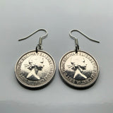 United Kingdom Scotland 1 Shilling coin earrings jewelry Scottish lion Edinburgh Glasgow Perth Alba Dundee Aberdeen Holyrood Palace Lothian Stirling Scots Inverness Fife Great Britain British e000207