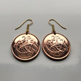 Ireland Éire 2 Pence coin earrings Book of Kells bird Irish harp Dublin Cork Waterford Gospel Book of Columba manuscript script Limerick Leinster Galway Guinness Connacht Icovellavna e000231