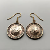 1980 Netherlands Nederland 5 Cent coin earrings Dutch Queen Juliana Holland Amsterdam Rotterdam Utrecht Groningen Almere The Hague Dam Square Haarlem Leiden Eindhoven Stad Breda Nijmegen Gouda Delft Low Countries Tilburg Ajax Nijmegen De Wallen e000233