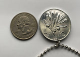 1949 Italy 10 Lire coin pendant necklace jewelry Italia Pegasus flying horse Rome Milan Venice Florence Napoli Torino Verona Palermo Bologna Modena Ferrara Genoa Cagliari Pisa Matera Perugia Ferrara Tuscany n002504