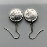 Italy 100 Lire coin earrings Italian fashion jewelry laureate Rome Milan Venice Pisa Parma Lecce Capri Cagliari Modena San Gimignano Trento Matera e000228