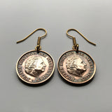 1980 Netherlands Nederland 5 Cent coin earrings Dutch Queen Juliana Holland Amsterdam Rotterdam Utrecht Groningen Almere The Hague Dam Square Haarlem Leiden Eindhoven Stad Breda Nijmegen Gouda Delft Low Countries Tilburg Ajax Nijmegen De Wallen e000233