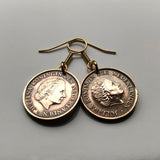 1980 Netherlands Nederland 5 Cent coin earrings Dutch Queen Juliana Holland Amsterdam Rotterdam Utrecht Groningen Almere The Hague Dam Square Haarlem Leiden Eindhoven Stad Breda Nijmegen Gouda Delft Low Countries Tilburg Ajax Nijmegen De Wallen e000233