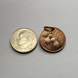 1973 Gambia 1 Butut coin pendant Gambian peanuts Banjul Malinke Bathurst West Africa Maafe groundnut stew Mandé Jola Senegal n000735