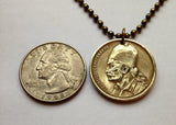 1978 Greece Hellas 2 Drachmai coin pendant Georgios Karaiskakis Skoulikaria Arta Sarakatsani Hellenic military firearm gun Ioannina n000447