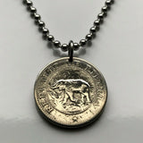 1960 Liberia 5 Cent Münze Anhänger Halskette Schmuck Westafrikanische Elefantensafari Monrovia Gbarnga Buchanan Ganta Kakata Zwedru Harbel Montserrado Nimba Kpelle Bassa Menschen Bong Lofa Harper Pleebo Foya Klao n000734