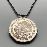 1976 Mexico 10 Pesos coin pendant Mexican eagle Cancun Tijuana Veracruz Toluca Chiapas Pachuca Morelia Durango Guadalajara n002008
