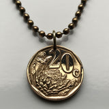 South Africa 20 Cent coin pendant King Protea flowering plant flower giant protea honeypot king sugar bush fynbos Cape Town Johannesburg Port Elizabeth Pretoria Bloemfontein Limpopo Nguni Bantu Zulu isiXhosa Afrikaan Table Mountain Azania n003143