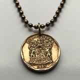 South Africa 20 Cent coin pendant King Protea flowering plant flower giant protea honeypot king sugar bush fynbos Cape Town Johannesburg Port Elizabeth Pretoria Bloemfontein Limpopo Nguni Bantu Zulu isiXhosa Afrikaan Table Mountain Azania n003143