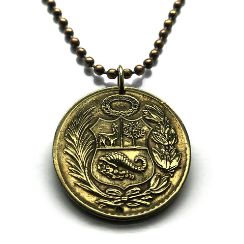 1965 Peru 1/2 Sol coin pendant escudo Peruano llama Lima Cusco Machu Picchu Arequipa Trujillo Chiclayo Piura Huancayo Chimbote Puno Quechua Inca Empire Iquitos Tacna Juliaca Cajamarca Pucallpa Ayacucho Chincha Huánuco Huacho Tarapoto Huaraz n000964