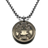 antique! 1884 Serbia 10 Para coin pendant Serbian double headed eagle Belgrade Srbija Kosovo Yugoslavia Novi Sad Vojvodina Kragujevac Subotica Niš city Zrenjanin Nišava Nemanjić dynasty Serbs n001418