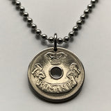 1906 Romania 5 Bani coin pendant necklace fashion jewelry Romanian crown Bucharest Ploiesti Oradea Craiova Sibiu Iaşi Pitesti Deva Balkans Moldavia Wallachia n002983