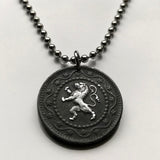 1915 Belgium Belgie Belgique 10 Centimes coin pendant necklace jewelry World War 1 Belgian lion Brussels Bruges Antwerp Ghent Liège Limbourg Bilstain Wallonia Namur Leuven Charleroi Schaerbeek Mechelen Flanders Flemish Deurne Ostend Dinant n001039