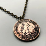 1870 Spain España 10 Centimos coin pendant necklace jewelry Spanish Lion Madrid Barcelona Sevilla Málaga Cadiz Bilbao A Coruña Granada Córdoba Valencia Zaragoza Toledo Tenerife Asturias Cataluña Catalan Vigo Gijón Ibiza Oviedo Hispania Iberia n001833