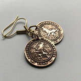 late 1800's Netherlands Nederland 1 Cent coin dangle earrings jewelry Dutch lion Amsterdam Utrecht Holland Rotterdam The Hague Leiden Eindhoven Tilburg Nijmegen Groningen Almere Stad Breda Haarlem Gouda e000218