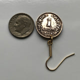 late 1800's Netherlands Nederland 1 Cent coin dangle earrings jewelry Dutch lion Amsterdam Utrecht Holland Rotterdam The Hague Leiden Eindhoven Tilburg Nijmegen Groningen Almere Stad Breda Haarlem Gouda e000218